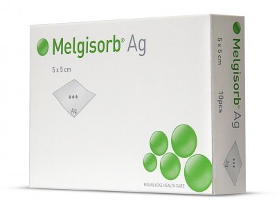 Melgisorb Ag 5x5cm alginátové krytí se stříbrem 10ks