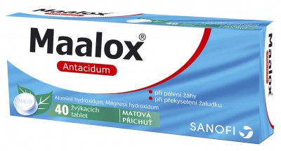Maalox Máta perorální tablety žvýkací 40ks