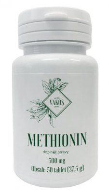 Vakos Methionin 500 mg 50 tablet - Vakos Tableta methioninu 0.5 CSC 50 ks