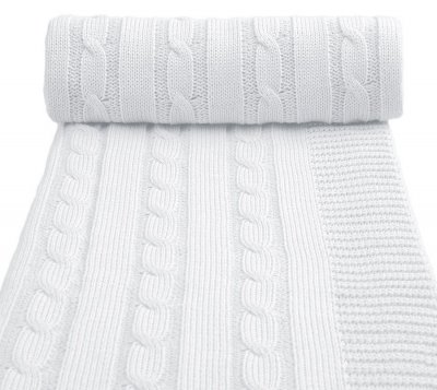 Pletená deka, white / bílá