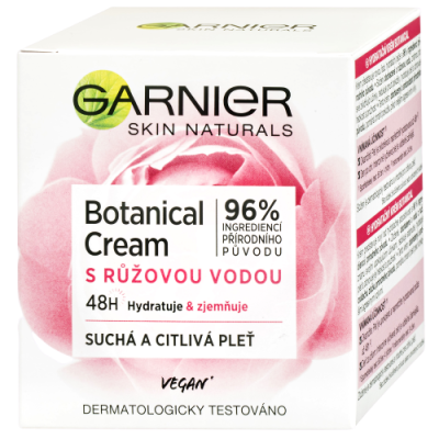 Garnier Skin Naturals Botanical Cream s růžovou vodou hydratační krém na suchou a citlivou pleť 50 ml