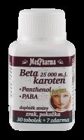 MedPharma Beta karoten 25000m.j. s Panthenolem + PABA 37 tobolek