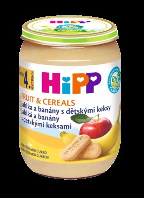HiPP OV&CEREAL BIO Jabl.a banány s děts.keksy 190g