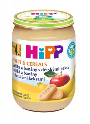HiPP Jabl.a banány s děts.keksy 190 g
