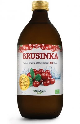 Organic way Brusinka Bio 100% šťáva premium quality 500ml