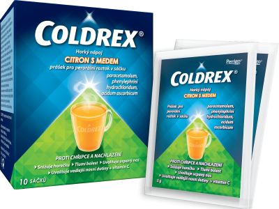 COLDREX HORKÝ NÁPOJ CITRON S MEDEM - 750MG/10MG/60MG POR PLV SOL SCC 10