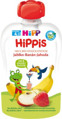 Hipp BIO 100% ovoce jablko-banán-jahoda 100 g