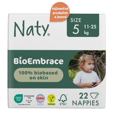 Naty BioEmbrace Junior 11–25 kg dětské plenky 22 ks