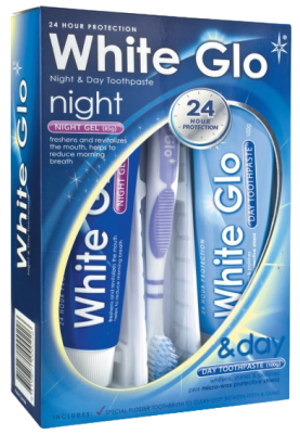 White Glo Night&Day Bělicí set denní pasta 100 g + noční gel 85 g White Glo Night&Day Bělicí set denní pasta 100 g + noční gel 85 g