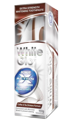 White Glo Coffee &Tea Drinkers Formula bělicí zubní pasta 150 g + kartáček White Glo Coffee &Tea Drinkers Formula bělicí zubní pasta 150 g + kartáček
