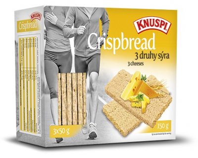 KNUSPI CRISPBREAD 3 druhy sýra 150g
