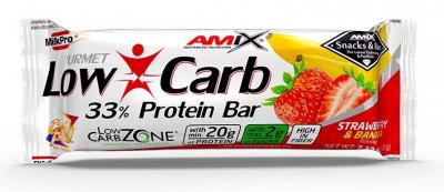 Amix Low-Carb 33% Protein Bar, Strawberry-Banana, 60 g