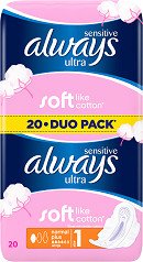 Always vložky Ultra Sensitive Normal Duo 20ks