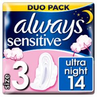 Always vložky Ultra Sensitive Night Duo 14ks