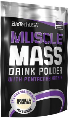 BioTech USA Muscle Mass Jahoda 1000g