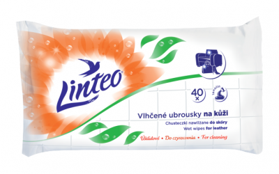 LINTEO úklidové vlhčené ubrousky na kůži 2x40ks