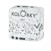 Kolorky DAY - srdce - S (3-6 kg) jednorázové eko plenky 25 ks