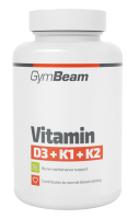 GymBeam Vitamin D3+K1+K2 unflavored 60 kapslí