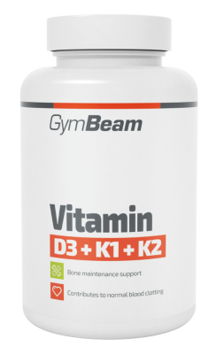 GymBeam Vitamin D3+K1+K2 unflavored 60 kapslí