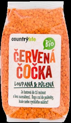 Country Life Čočka červená půlená BIO 500g