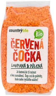 Country Life Čočka červená půlená BIO 500g