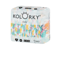 Kolorky DAY - štětce - XL (12-16 kg) jednorázové eko plenky 17ks
