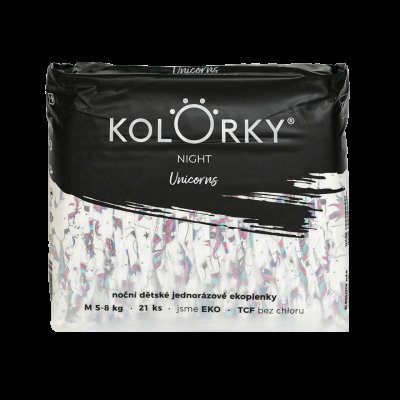 Kolorky NIGHT - M (5-8 kg) noční jednorázové eko plenky 21ks