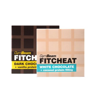 Gymbeam Fitcheat Protein Chocolate 90 g white chocolate coconut - Gymbeam Fitcheat Protein Chocolate Bar 90g