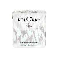 Kolorky DAY - peří - L (8-13 kg) jednorázové eko plenky 19ks