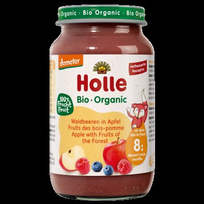 HOLLE Bio dětská přesnídávka Lesní plody v jablku 220 g