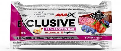 AMIX Exclusive Protein Bar, Lesní ovoce, 40g