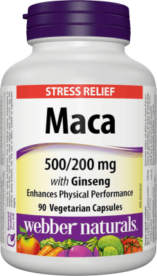 Webber Naturals Maca + ženšen 500/200mg 90 kapslí