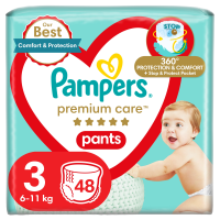 PAMPERS Premium Care Pants 3 MIDI 6-11 kg 48 ks