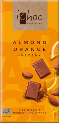 iChoc Bio vegan čokoláda mandle pomeranč 80g
