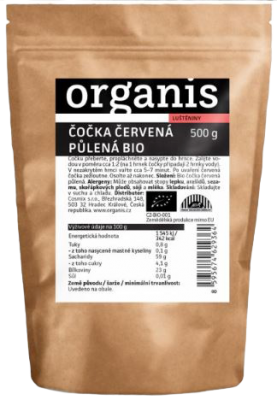 Organis Čočka červená půlená BIO 500g Organis Čočka červená půlená BIO 500g