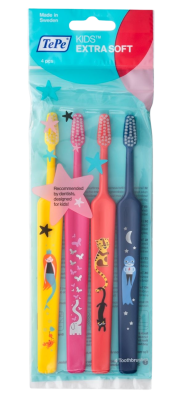 Tepe Zubní kartáček KIDS Extra-soft sáček 3+1 ks