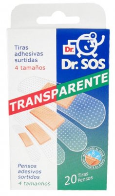 Náplasti Dr.SOS TransparEnterosolventní měkká voděodolné elastické mix 20 ks