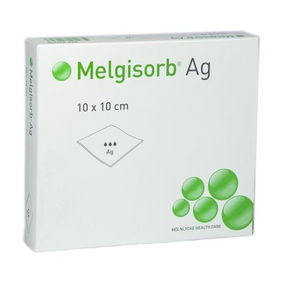 Melgisorb Ag Krytí absorpční alginátové sterilní 10 x 10cm 10 ks