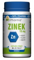 BIO Pharma Zinek 15mg 30+15 tablet