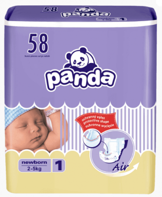 Panda Newborn dětské pleny 2-5 kg 58 ks
