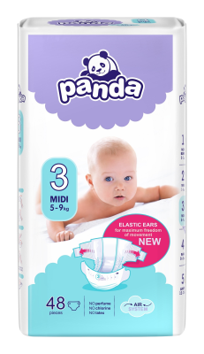 Panda Midi dětské pleny 48ks 5-9kg Panda Midi dětské pleny 48ks 5-9kg