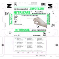 NITRICARE white Rukavice vyš.bez pudru vel.M 100ks
