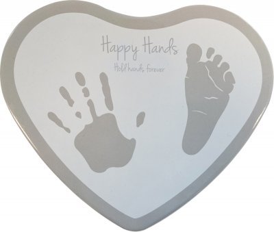 Happy Hands 2D Heart Silver/White - HAPPY HANDS Sada pro otisky 2D Heart Silver/White