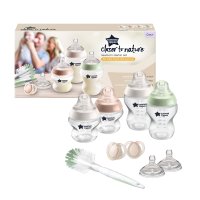 Tommee Tippee sada kojeneckých lahví C2N silikon + kartáč průhledná