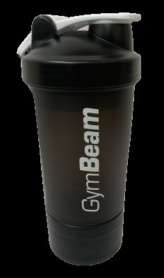 GymBeam Vícedílný šejkr Blend Bottle Black White 600ml