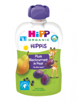 HiPP BIO Hippis 100% ovoce Hruška-Černý rybíz-Švestka 100 g