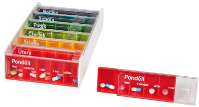 Dávkovač na léky ANABOX 7 dní duha