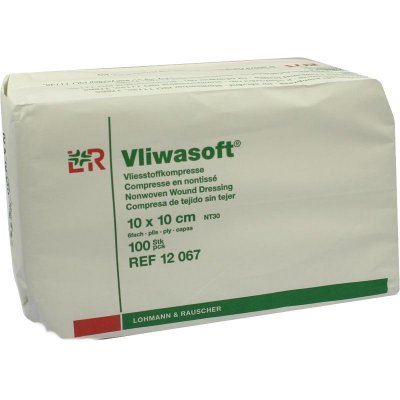 Vliwasoft Komprese nesterilní 10 x 10cm/6vrs. 100 ks