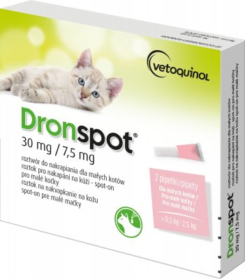 Dronspot 30mg/7.5mg malé kočky spot-on 2x0.35ml