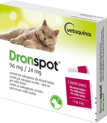 Dronspot 96mg/24mg velké kočky spot-on 2x1.12ml